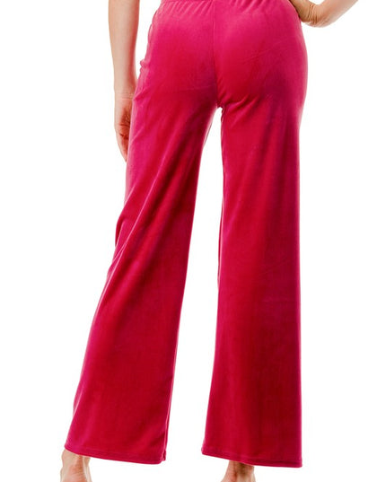 VW001 Stretch Velour – Elastic Waist Straight Leg Pants