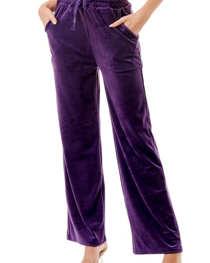 VW002 VELOUR DRAWSTRING PANTS