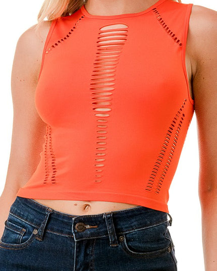 Laser Cut Tank Top – Fitted Breathable Active Top