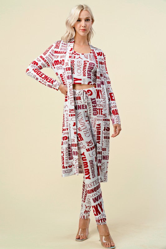 RB-PRT01-SET PRINT CARDIGAN 3-PIECE SET