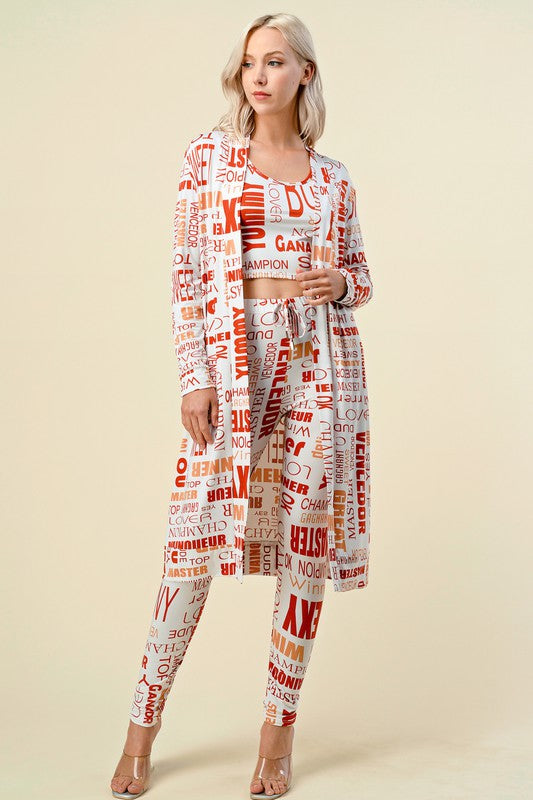 RB-PRT01-SET PRINT CARDIGAN 3-PIECE SET