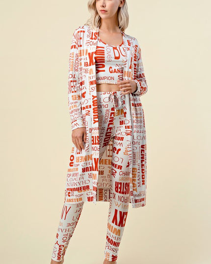 RB-PRT01-SET PRINT CARDIGAN 3-PIECE SET