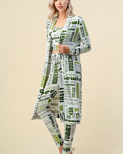 RB-PRT01-SET PRINT CARDIGAN 3-PIECE SET