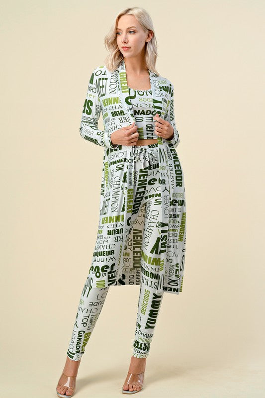 RB-PRT01-SET PRINT CARDIGAN 3-PIECE SET