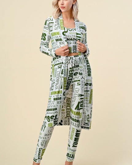 RB-PRT01-SET PRINT CARDIGAN 3-PIECE SET