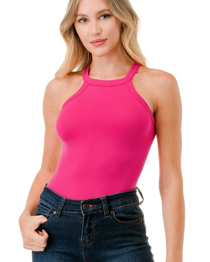 Halter Neck Bodysuit – Fitted Stretch Sleek Top