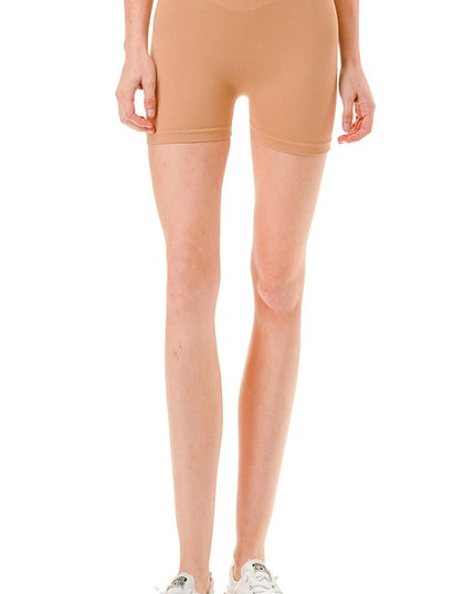 R11 SOLID RIBBED BASIC SHORTS