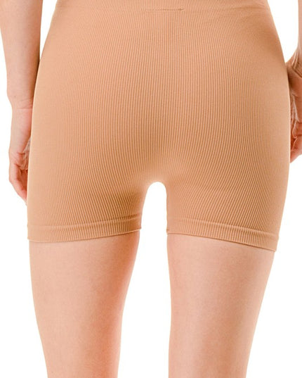 R11 SOLID RIBBED BASIC SHORTS