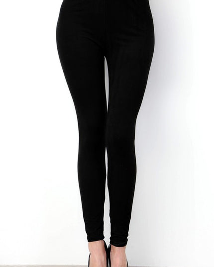 P01X PLUS SIZE SOLID BRUSHED FULL LEGGINGS