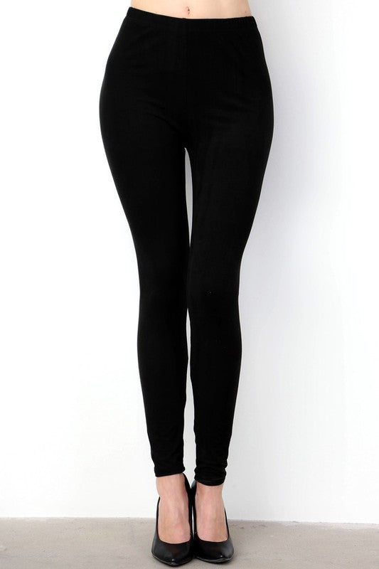 P01X PLUS SIZE SOLID BRUSHED FULL LEGGINGS