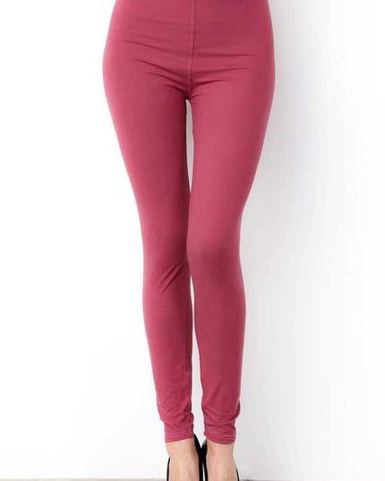 P01X PLUS SIZE SOLID BRUSHED FULL LEGGINGS