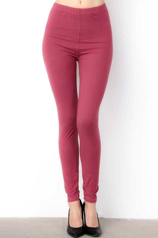 P01X PLUS SIZE SOLID BRUSHED FULL LEGGINGS