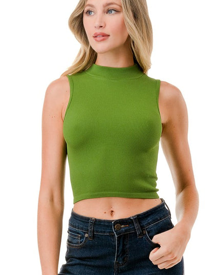 NT84 MOCK NECK CROP TANK TOP
