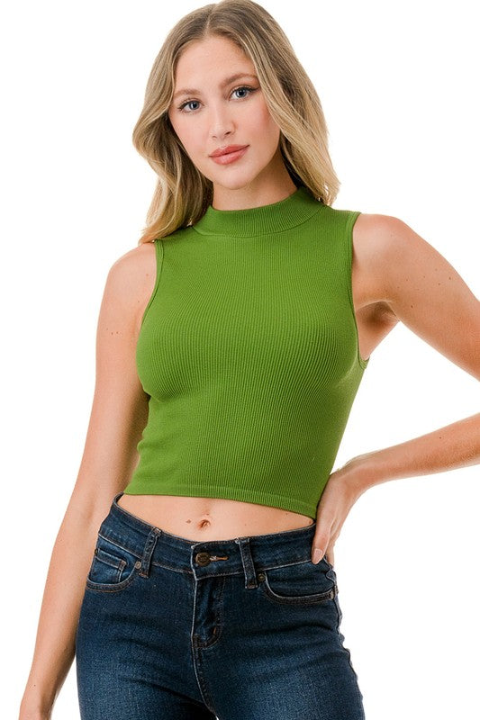 NT84 MOCK NECK CROP TANK TOP