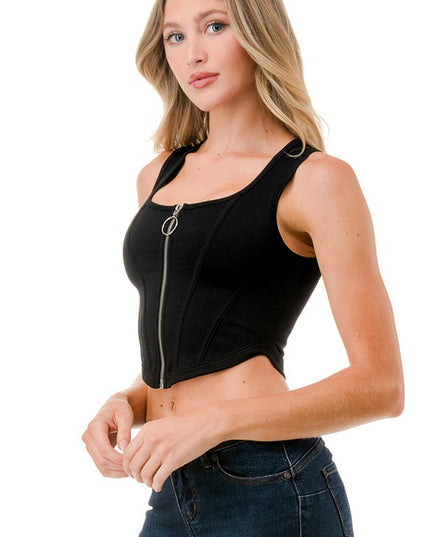 NT86 Full Zip Crop Tank Top – Everyday Comfort
