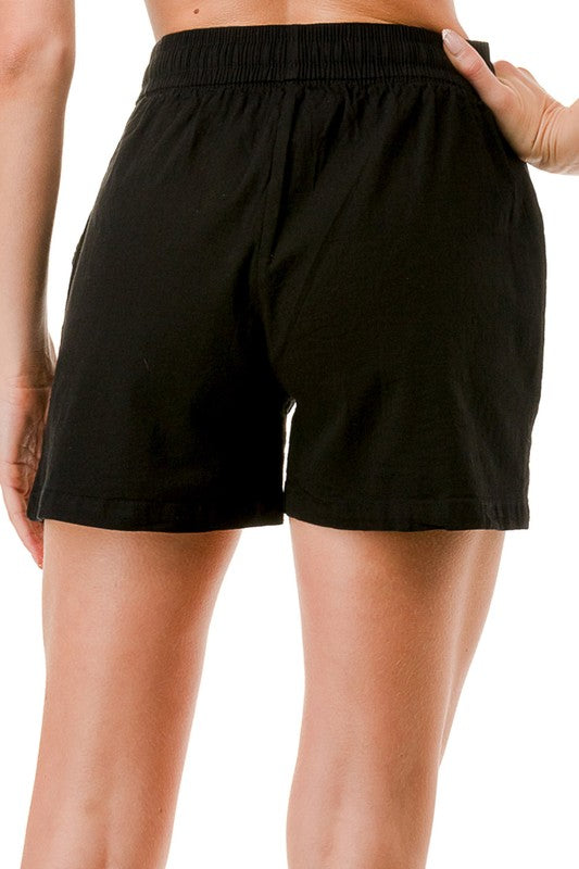 LINEN-02S LINEN DRAWSTRING SHORTS