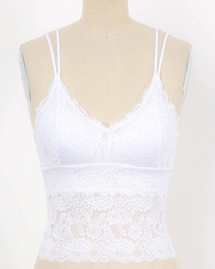 LB-11L PLUS FLORAL LACE DOUBLE STRAP TANK TOP