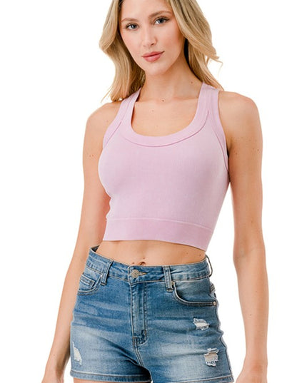 NT113MW MINERAL WASH CROP TANK TOP