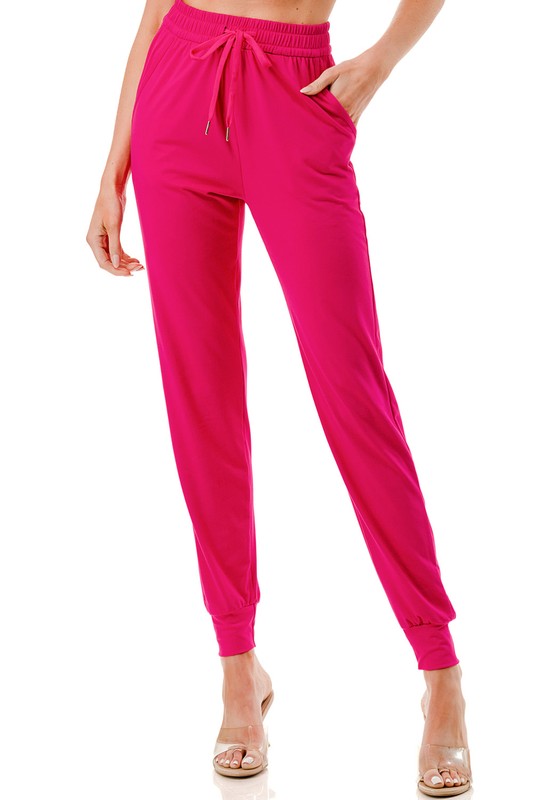 JK-SOLID DRAWSTRING SOLID JOGGERS