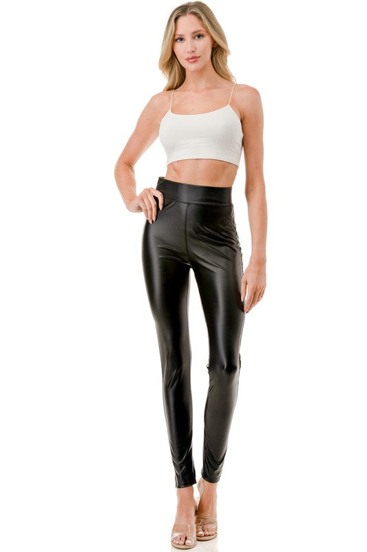 PPU10 VEGAN LEATHER HIGH WAIST SKINNY PANTS