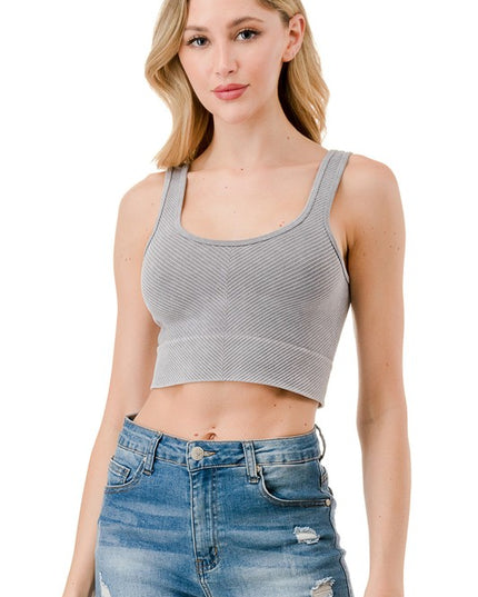 Mineral Wash Crop Tank Top – Sculpt Fit Washed Top
