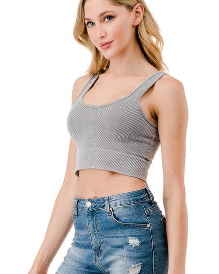Mineral Wash Crop Tank Top – Sculpt Fit Washed Top