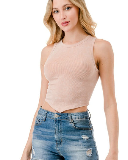 Mineral Wash Thermo Tank Top – Fitted Thermal Crop Top