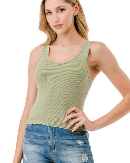 NT114MW MINERAL WASH RIB TANK TOP