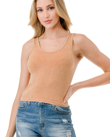 NT114MW MINERAL WASH RIB TANK TOP