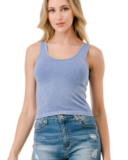 NT114MW MINERAL WASH RIB TANK TOP
