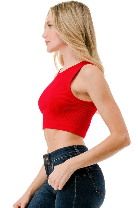 NT63-PLUS RIBBED CROP TANK TOP