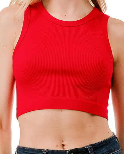 NT63-PLUS RIBBED CROP TANK TOP