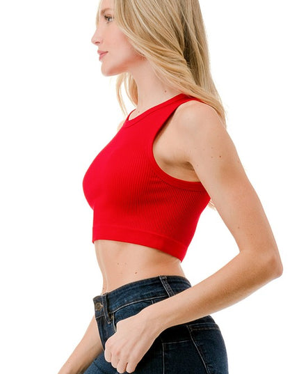 NT63-PLUS PLUS SIZE RIBBED CROP TANK TOP