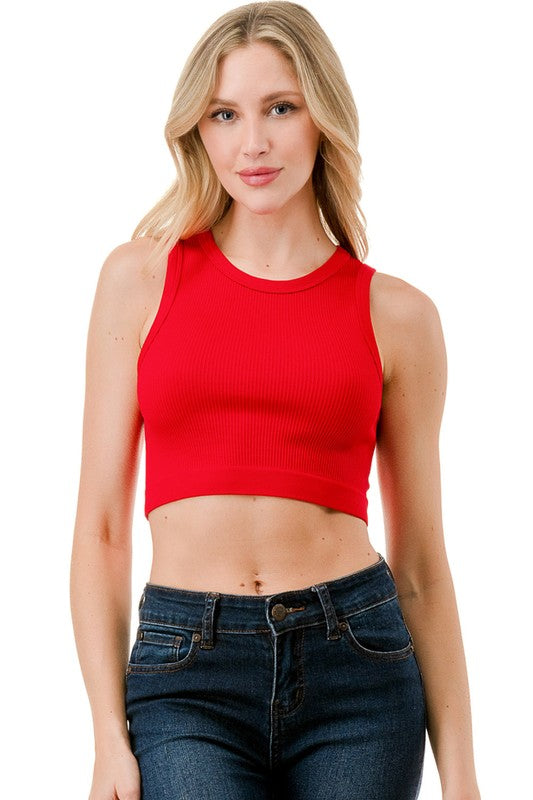 NT63-PLUS RIBBED CROP TANK TOP