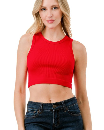 NT63-PLUS RIBBED CROP TANK TOP