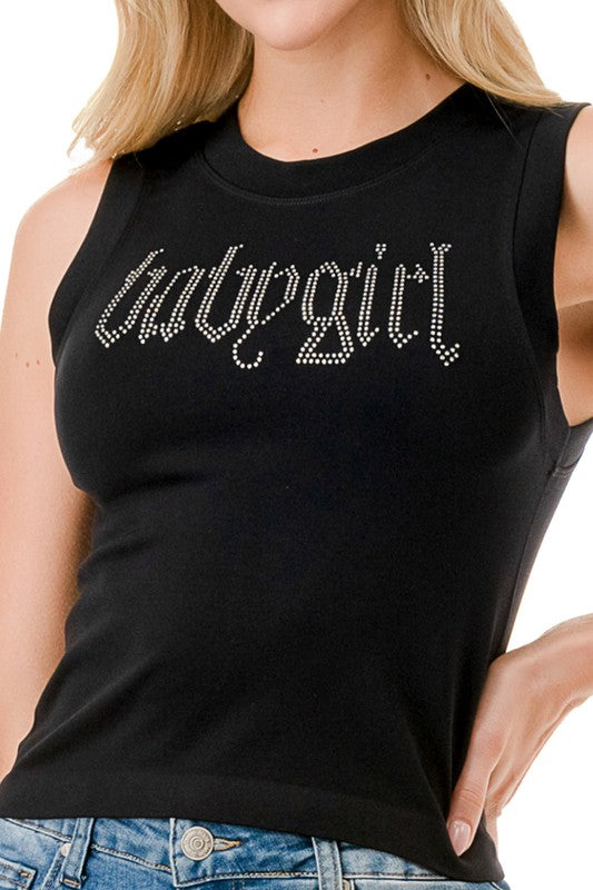 HX18B Baby Girl Rhinestone Tank Top