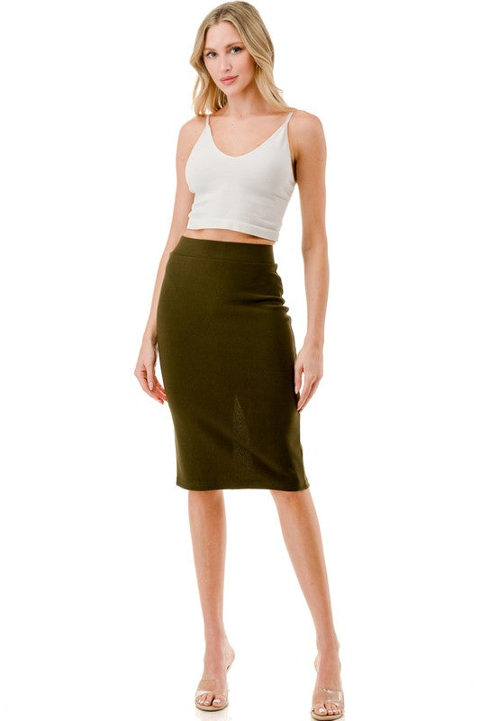 1161SCUX Plus Size Pencil Skirt – High Waist Stretch Bodycon Fit