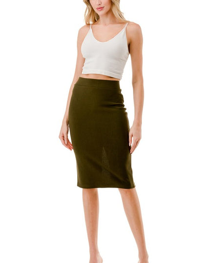 Plus Size Pencil Skirt – High Waist Stretch Bodycon Fit
