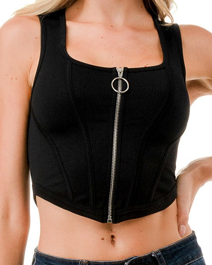 NT86 Full Zip Crop Tank Top – Everyday Comfort