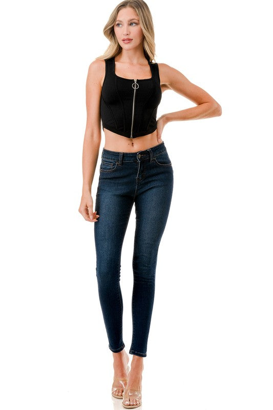 NT86 Full Zip Crop Tank Top – Everyday Comfort
