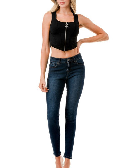 NT86 Full Zip Crop Tank Top – Everyday Comfort