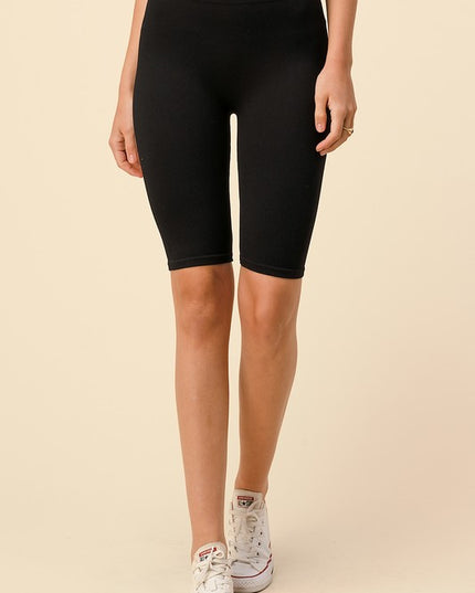 Ribbed Biker Shorts – High Waist Stretch Sculpt Fit