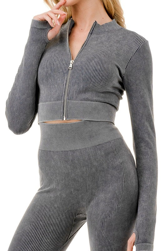 JA40MWSET MINERAL WASH ZIP-UP SET