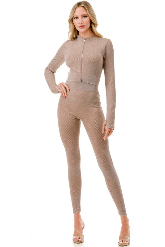 JA40MWSET MINERAL WASH ZIP-UP SET