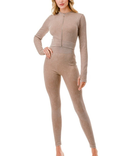 JA40MWSET MINERAL WASH ZIP-UP SET