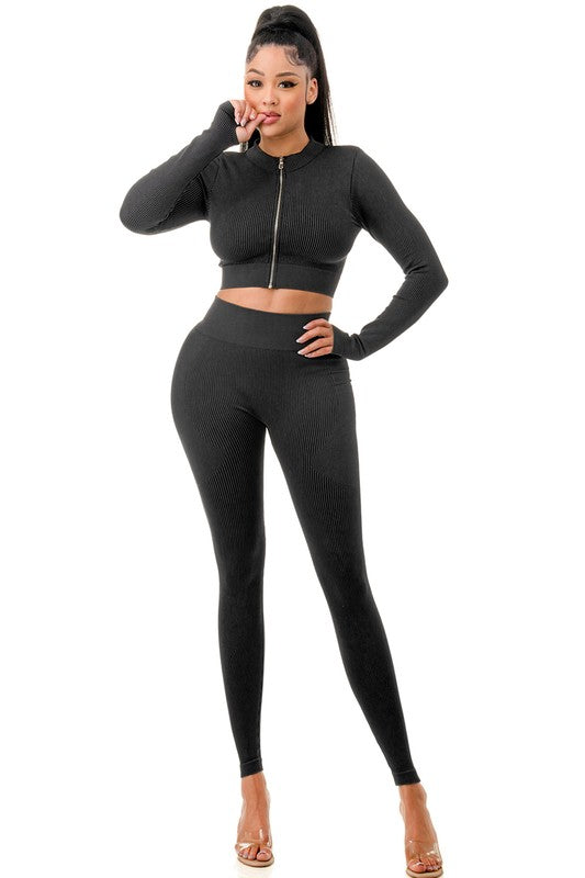 JA40MWSET MINERAL WASH ZIP-UP SET