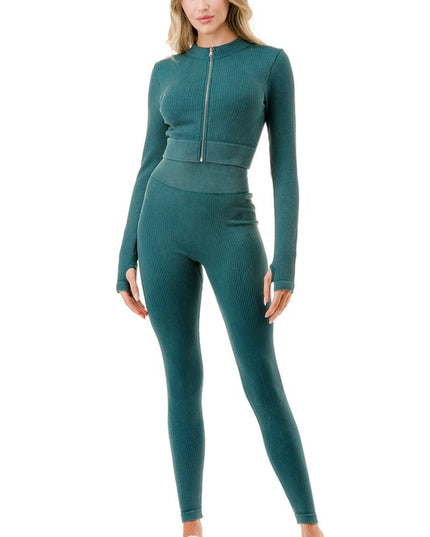 JA40MWSET MINERAL WASH ZIP-UP SET