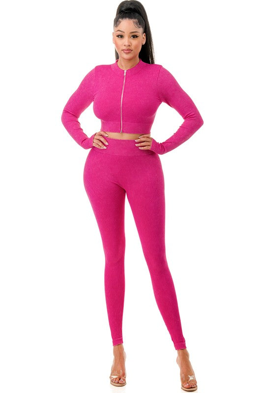 JA40MWSET MINERAL WASH ZIP-UP SET