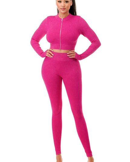 JA40MWSET MINERAL WASH ZIP-UP SET