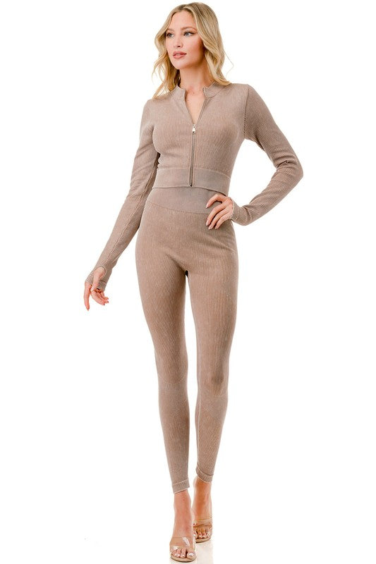 JA40MWSET MINERAL WASH ZIP-UP SET